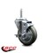 Service Caster 4 Inch Gray Polyurethane Wheel Swivel 34 Inch Threaded Stem Caster with Brake SCC SCC-TS20S414-PPUB-TLB-34212 - alternate 2